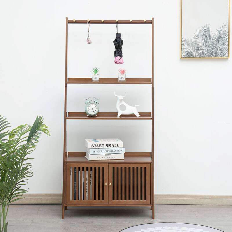 Bamboo Hall Tree with Bench and Shoe Storage