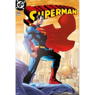 Superman - Above Metropolis Comic Book Cover Art Poster - 24 x 36 Inch