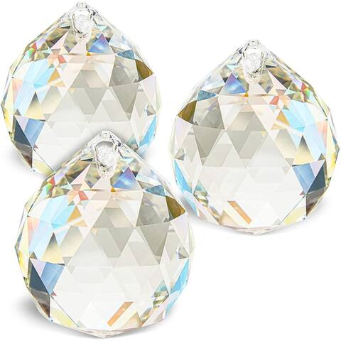 3pcs 40mm 1.6" Crystal Glass Ball Prism Rainbow Maker Suncatcher Hanging Pendant