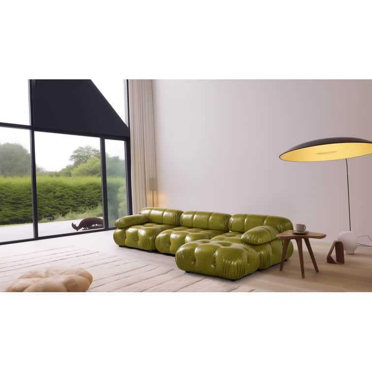 Daejuan 4 Pieces Faux Leather Sectional