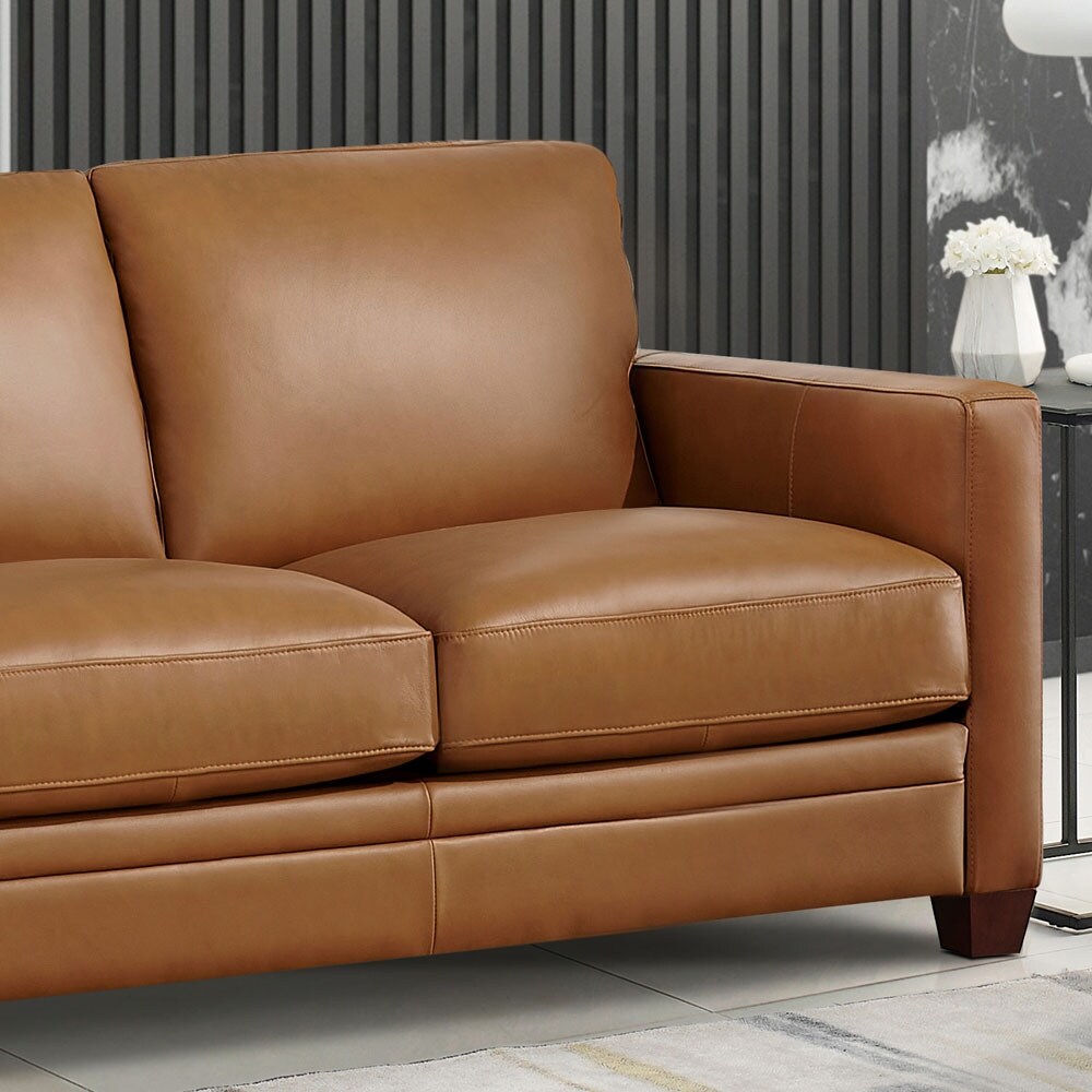 Hydeline Naples Top Grain Leather Sofa Couch, Feather, Memory Foam and  Springs - Bed Bath \u0026 Beyond - 37893693, image size:1000x1000