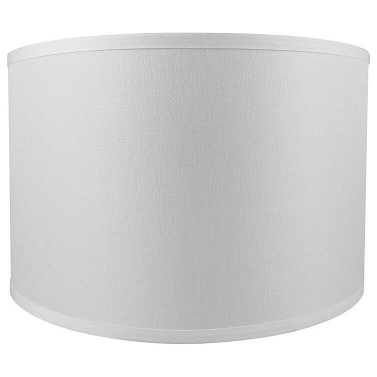 Classic Drum Smooth Linen Lamp Shade, 8" to 16" Bottom Size - 16" - Off White