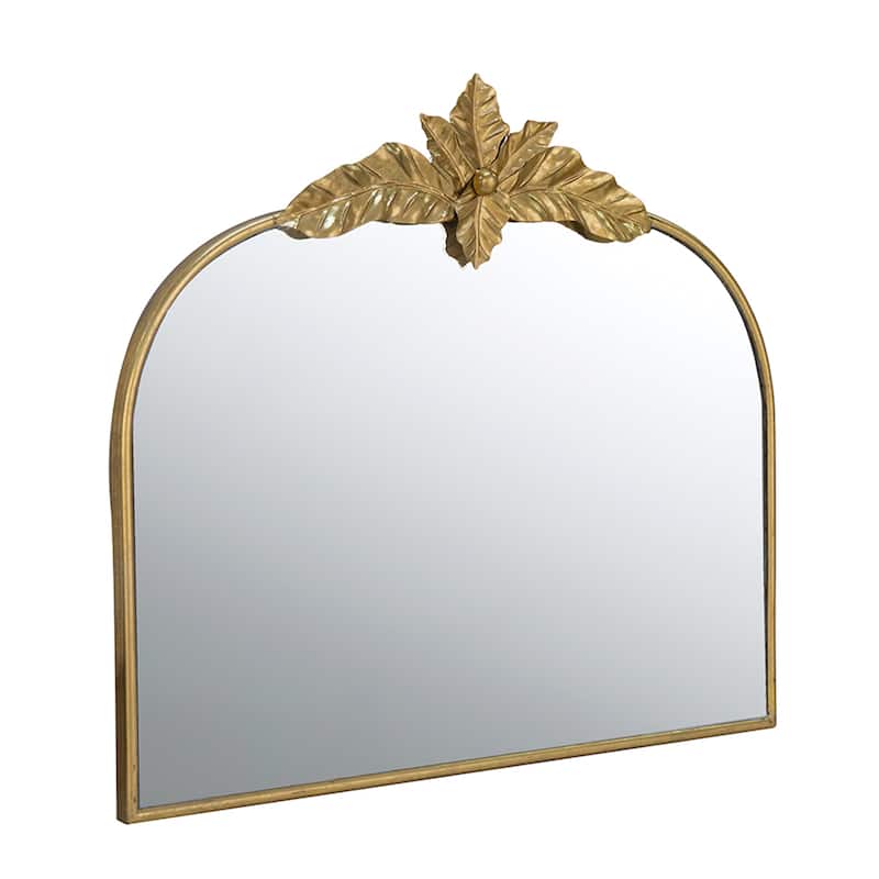 Gold Arched Mirror with Metal Frame