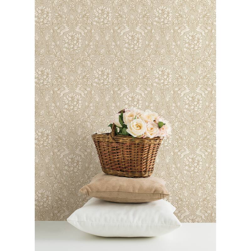 NuWallpaper Taupe Enchanted Peel & Stick Wallpaper