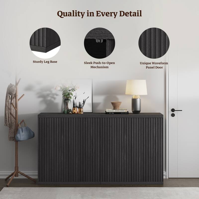 Set of 3 Versatile Push to Open Side Cabinets for Modern Homes