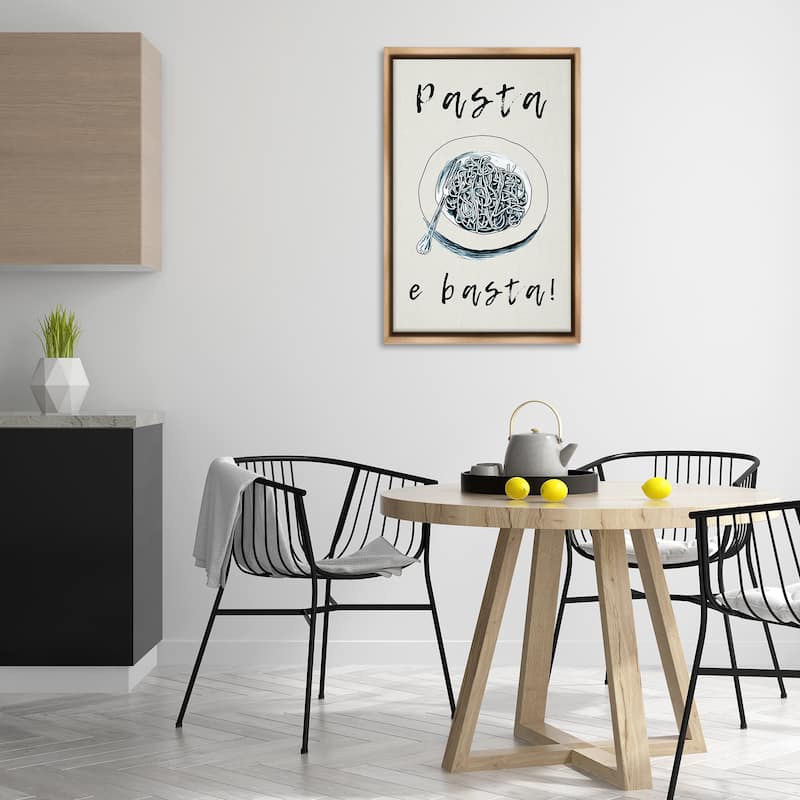Stupell Pasta e Basta Meal Framed Floater Canvas Wall Art Design By Andreas Magnusson