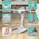 preview thumbnail 6 of 5, White Portable Baby Shower Standing Support with Adjustable Height and Armrest - 15.75”L x 19.69”W x 18.5”-22.83”H