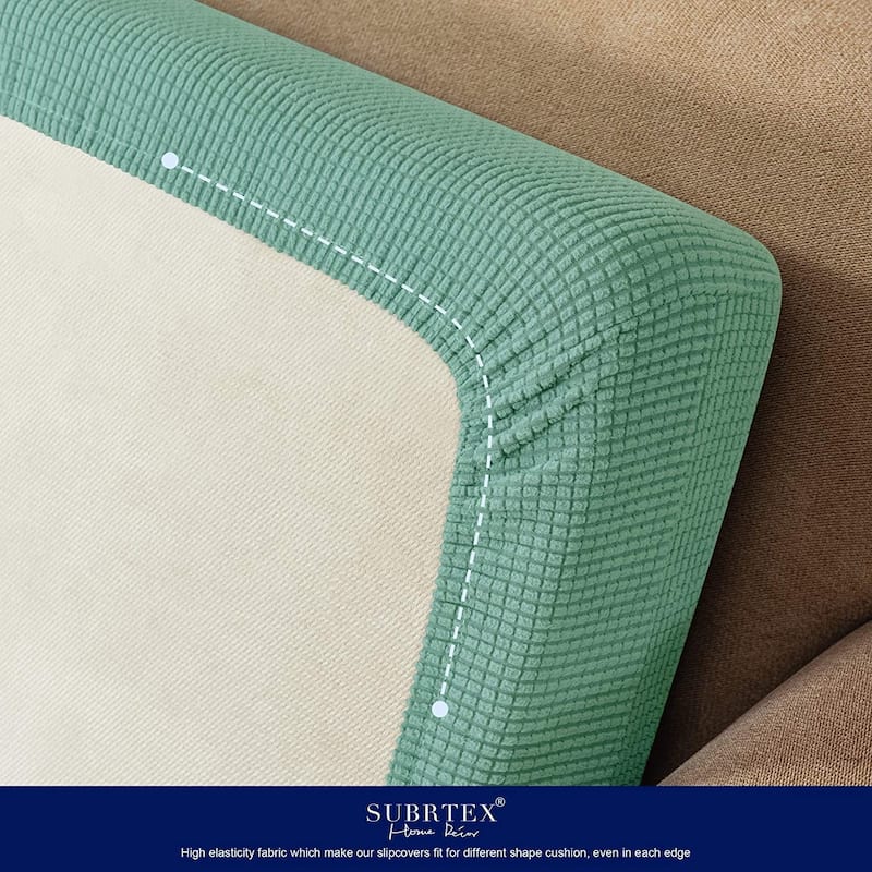 Subrtex Stretch Loveseat Cushion Cover Textured Grid Furniture Covers