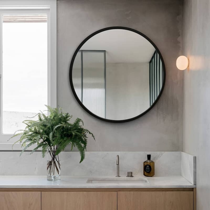 Jesse Round Framed Round Wall Vanity Mirror - 23.6" x 23.6"