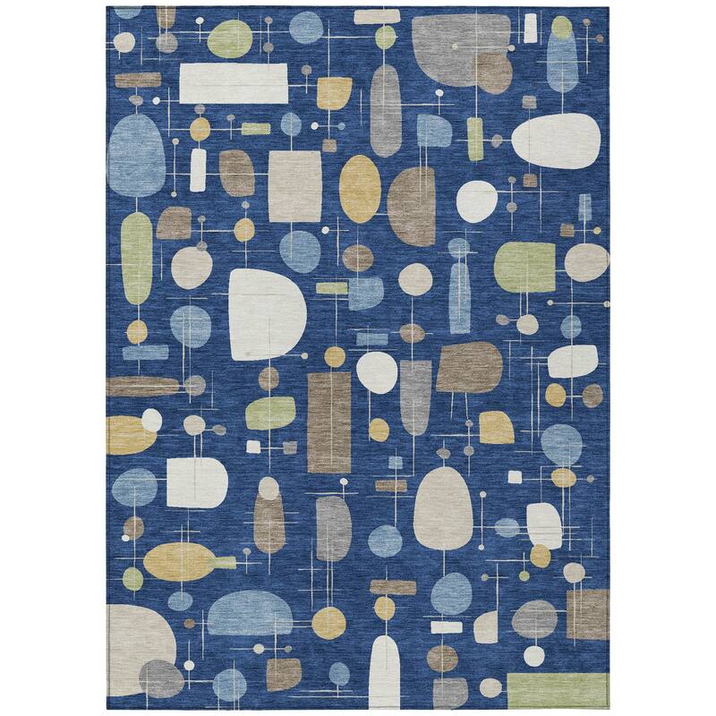 Machine Washable Indoor/ Outdoor Contemporary Fun Chantille Rug