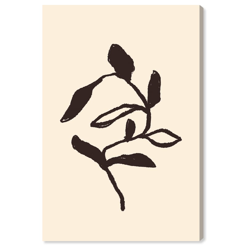 Wynwood Studio Canvas Floral and Botanical Plain Plant Black and Cream White Modern & Contemporary Wall Art Canvas Print