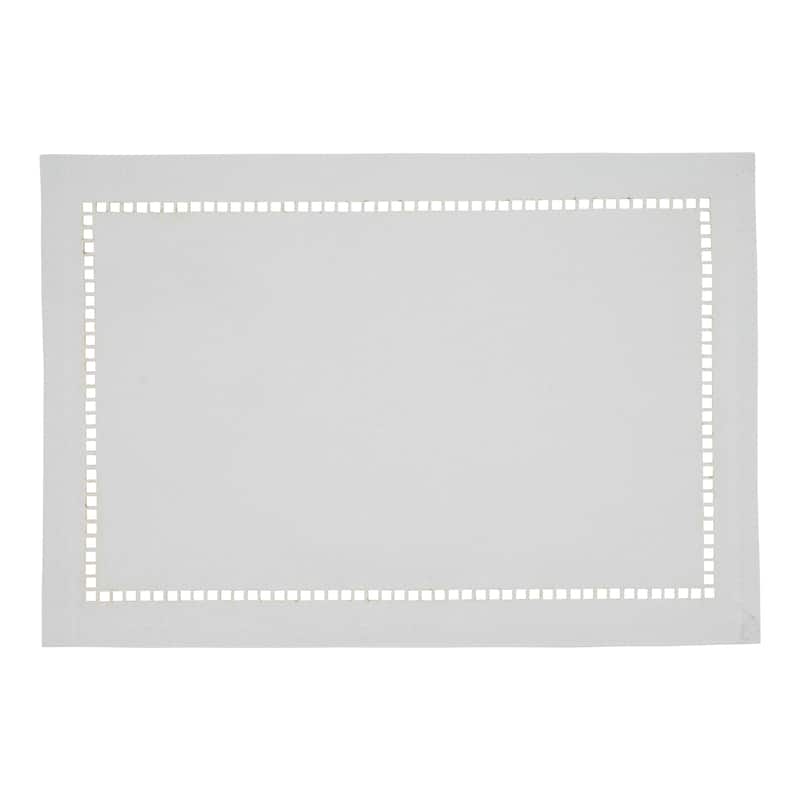 Table Placemats With Laser-Cut Hemstitch Design (Set of 4)