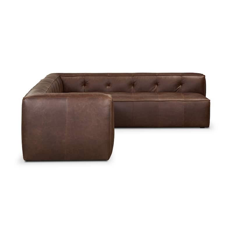 Poly & Bark Capa Genuine Leather Reversible Corner Sectional Sofa