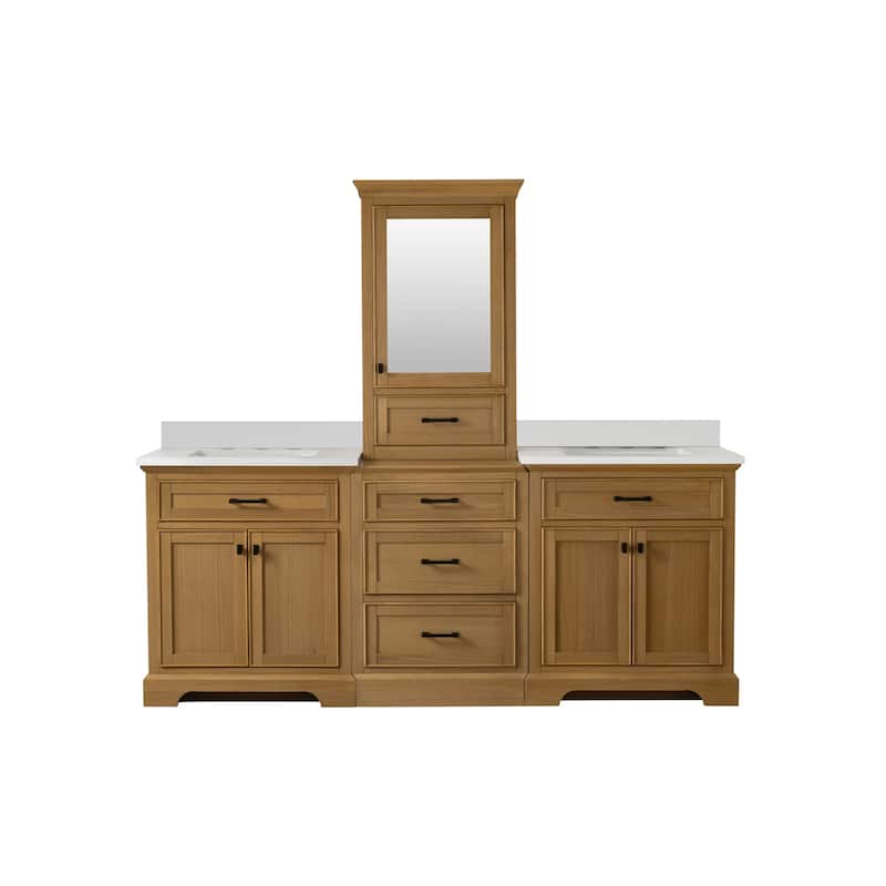 Milano 84" Double Sink Bathroom Vanity Modular Set