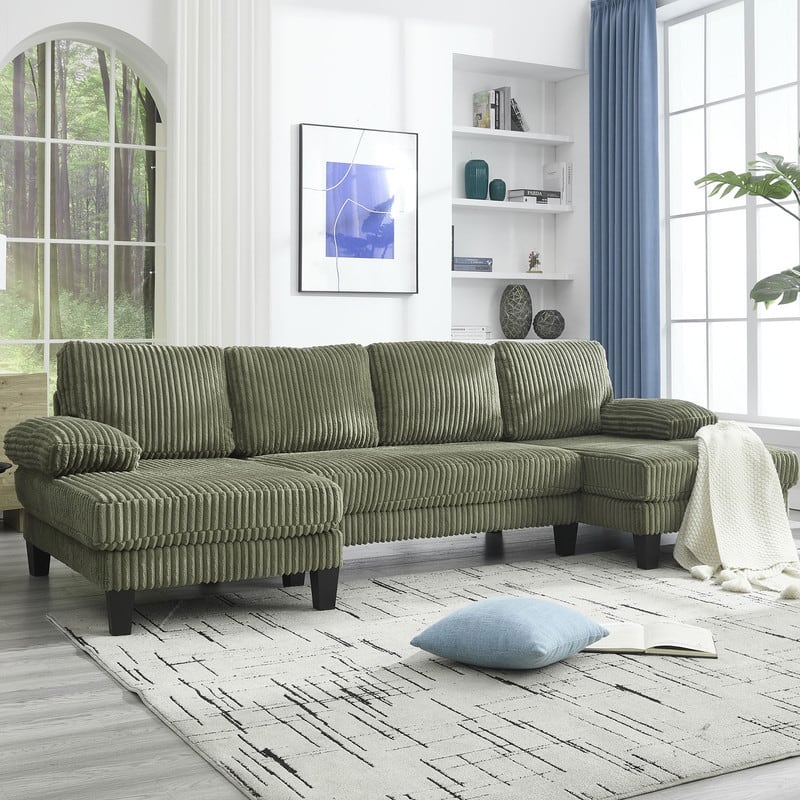 4-Seat U-Shaped Sectional Sofa with Double Chaise