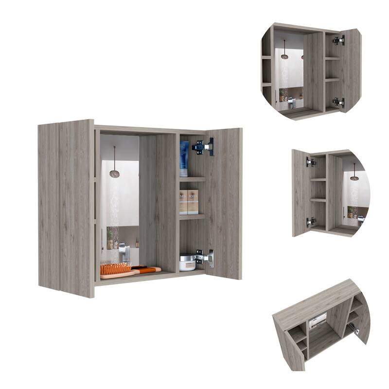 Artemisa Medicine Cabinet with Double Door, Mirror, and External Shelf - N/A