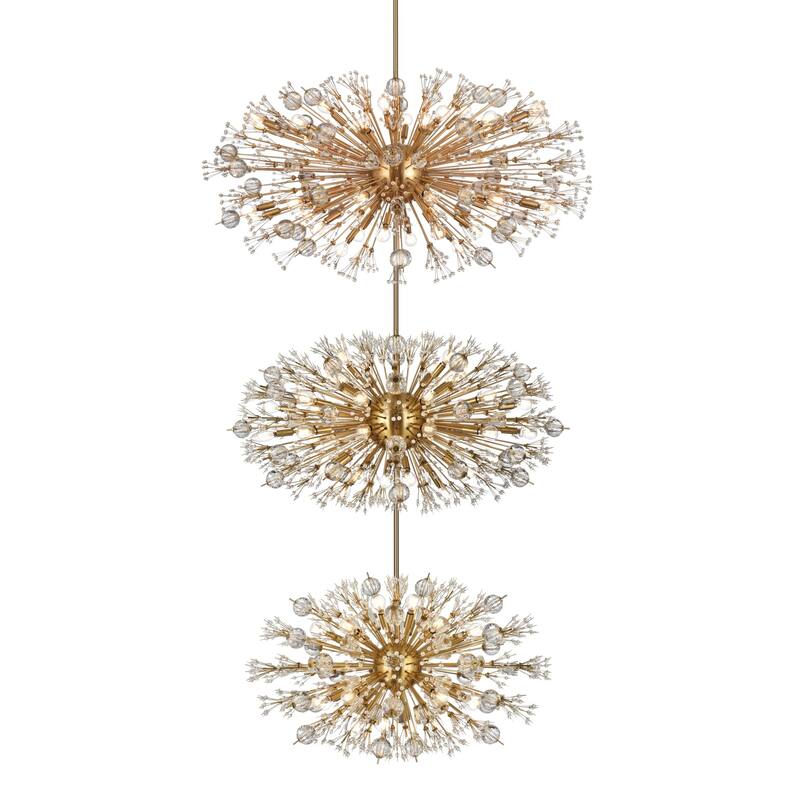 Elegant Lighting 2500G48L3 Vera 100 Light 26" Wide Crystal Sputnik - Satin Gold