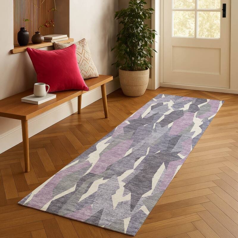 Machine Washable Indoor/ Outdoor Contemporary Dylan Chantille Rug