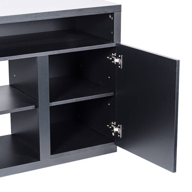 68" Modern Black Rectangular RGB LED TV Stand Media Console for up to 75" TV