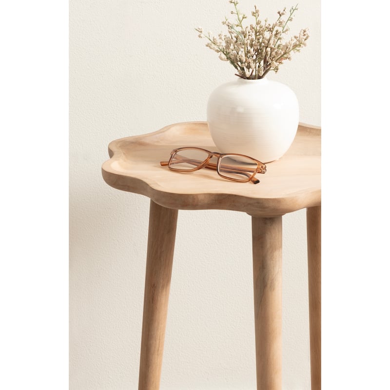 Kate and Laurel Alezar Scallop Wood Side Table