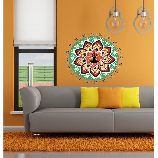 Mandala Yoga Wall Sticker: Peel-N-Stick Wall Decal