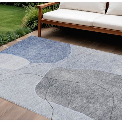 HomeRoots Abstract Transitional Rectangle Outdoor Rug