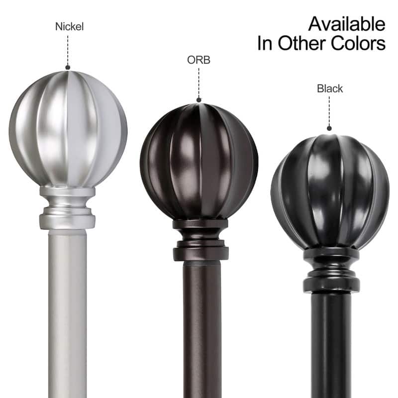 UTOPIA ALLEY Wall Mounted 3/4 Inch Curtain Rods For Windows, Adjustable Drapery Rods, ORB