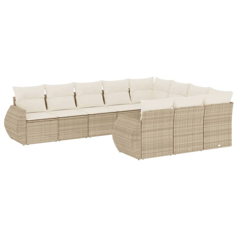 vidaXL Patio Sofa Set with Cushions Outdoor Conversation Furniture Poly Rattan