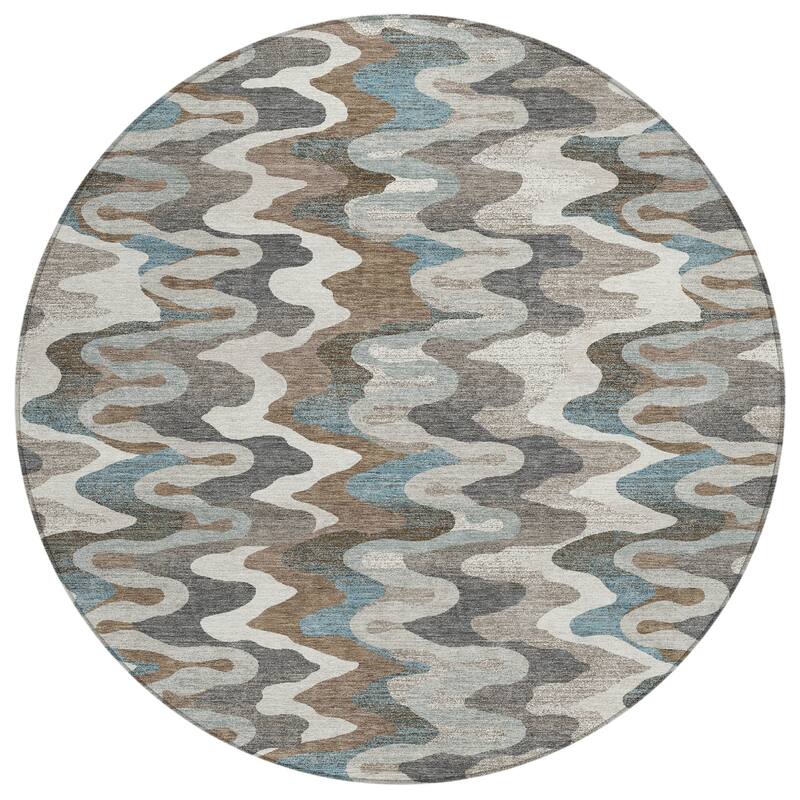 Machine Washable Indoor/ Outdoor Modern Mason Chantille Rug