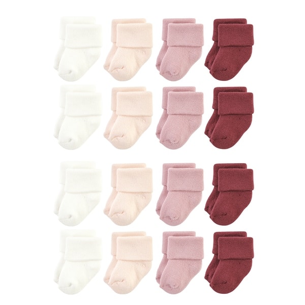 slide 1 of 1, Hudson Baby Cotton Rich Baby Terry Socks 16-Pack, Solid Blush Pink Solid Blush Pink - 0-6 Months