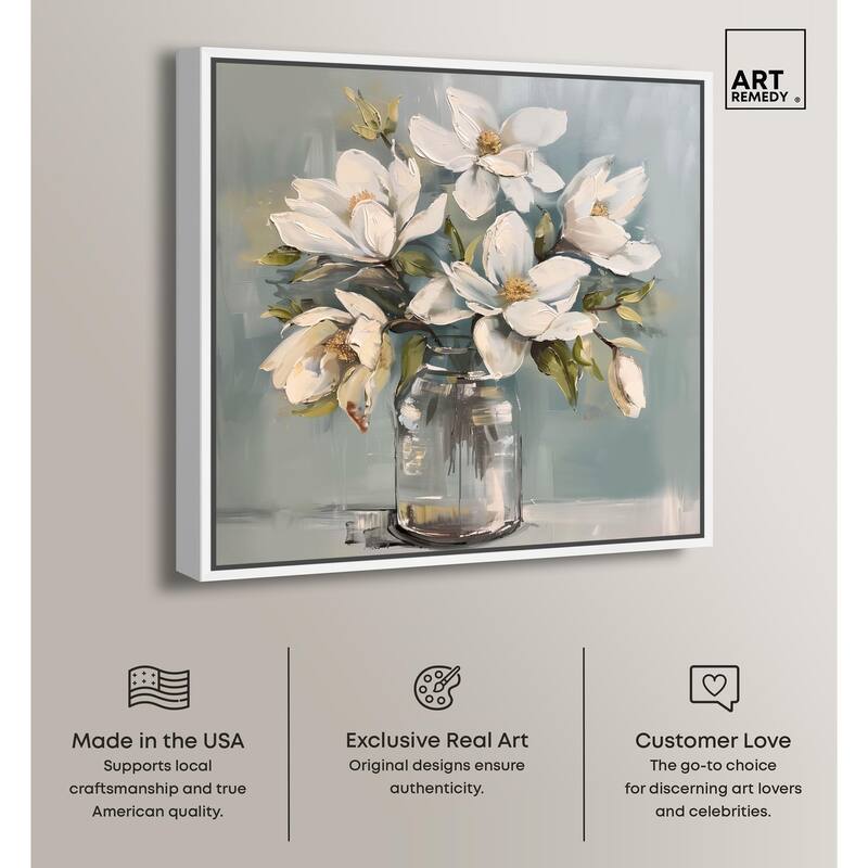 Prismatic Floral and Jar Canvas by Art Remedy