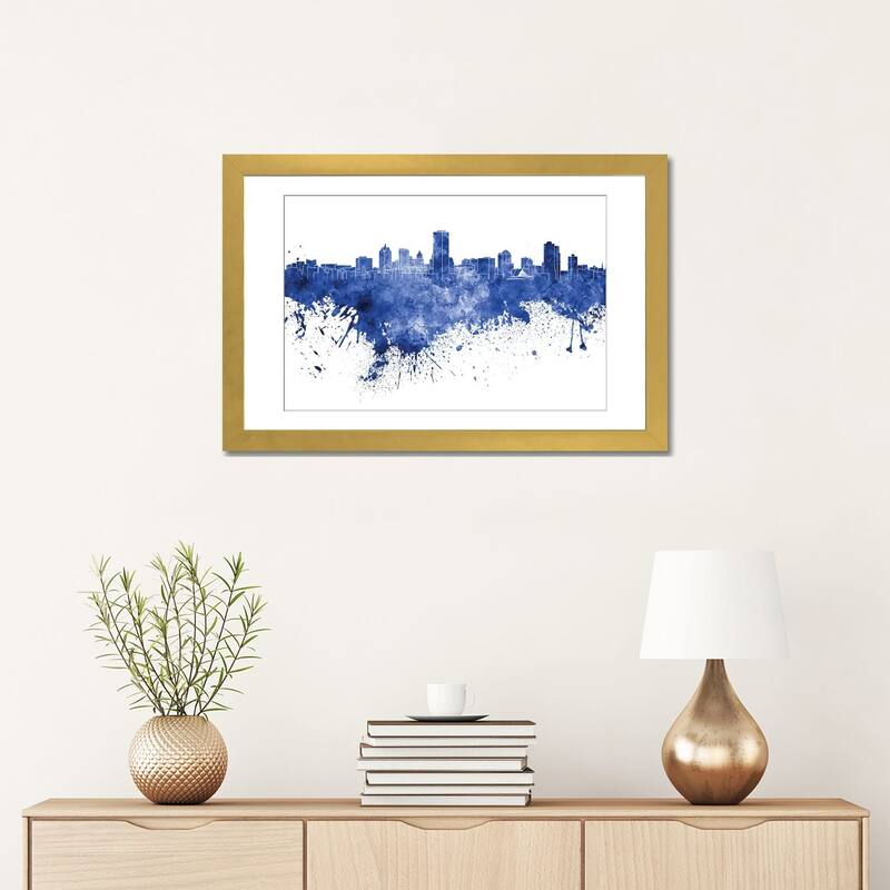 iCanvas "Milwaukee Skyline In Blue" by Paul Rommer