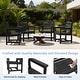 preview thumbnail 73 of 94, 6-Piece HDPE Outdoor Dining Table Sets with Umbrella Hole - 1-Table 4-Chairs-1-Bench