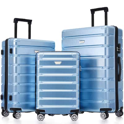 Hardshell Luggage Set 3 Piece, Durable ABS+PC Travel Suitcase with Spinner Wheels for Men Women (20/24/28 Inch)