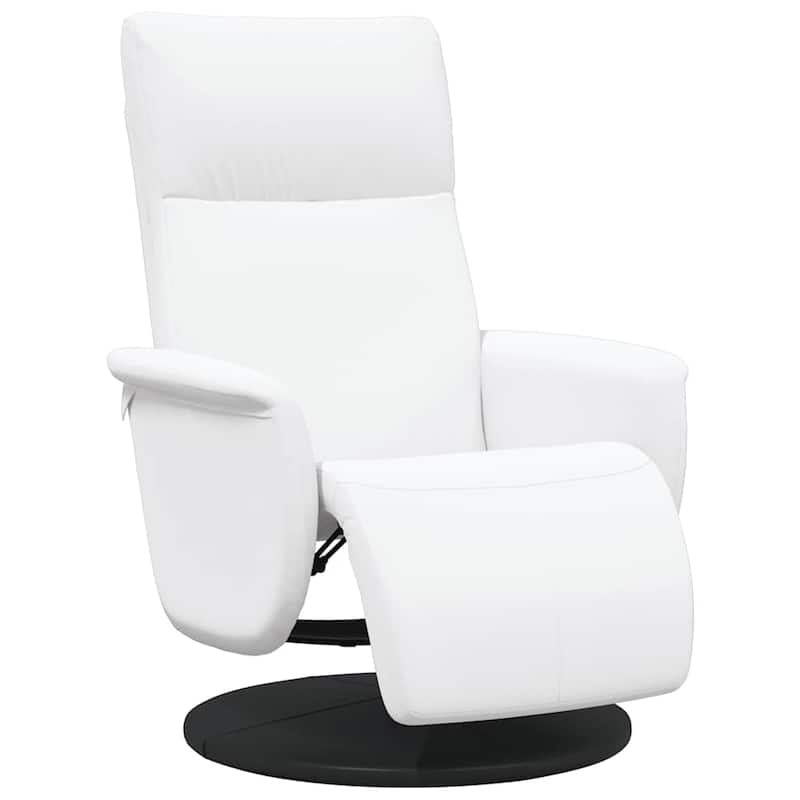 vidaXL Recliner Chair with Footrest White Faux Leather