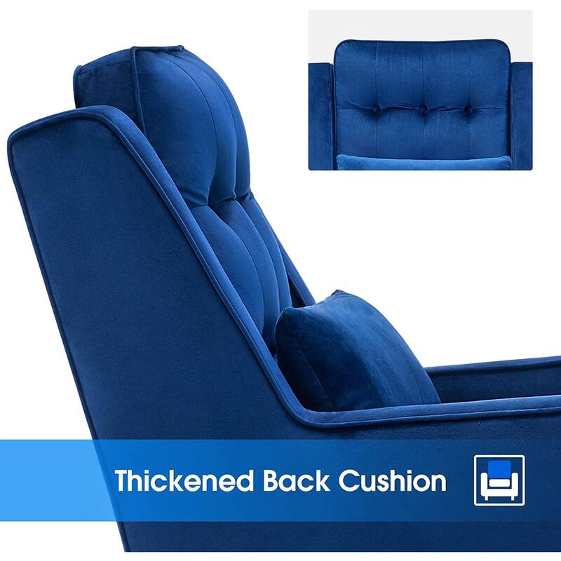 MCombo Modern Accent Club Chair with Ottoman, Velvet Upholstered Armchair with Lumbar Pillow 4278