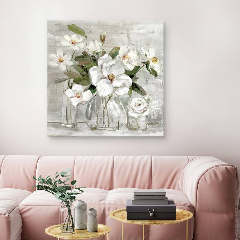 Romantic Magnolias by Sally Swatland Canvas Art Print