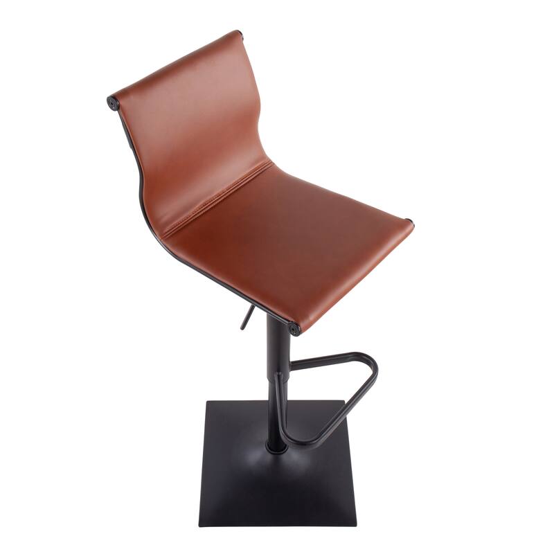 Porch & Den Bixby Adjustable Bar Stool in Black Metal
