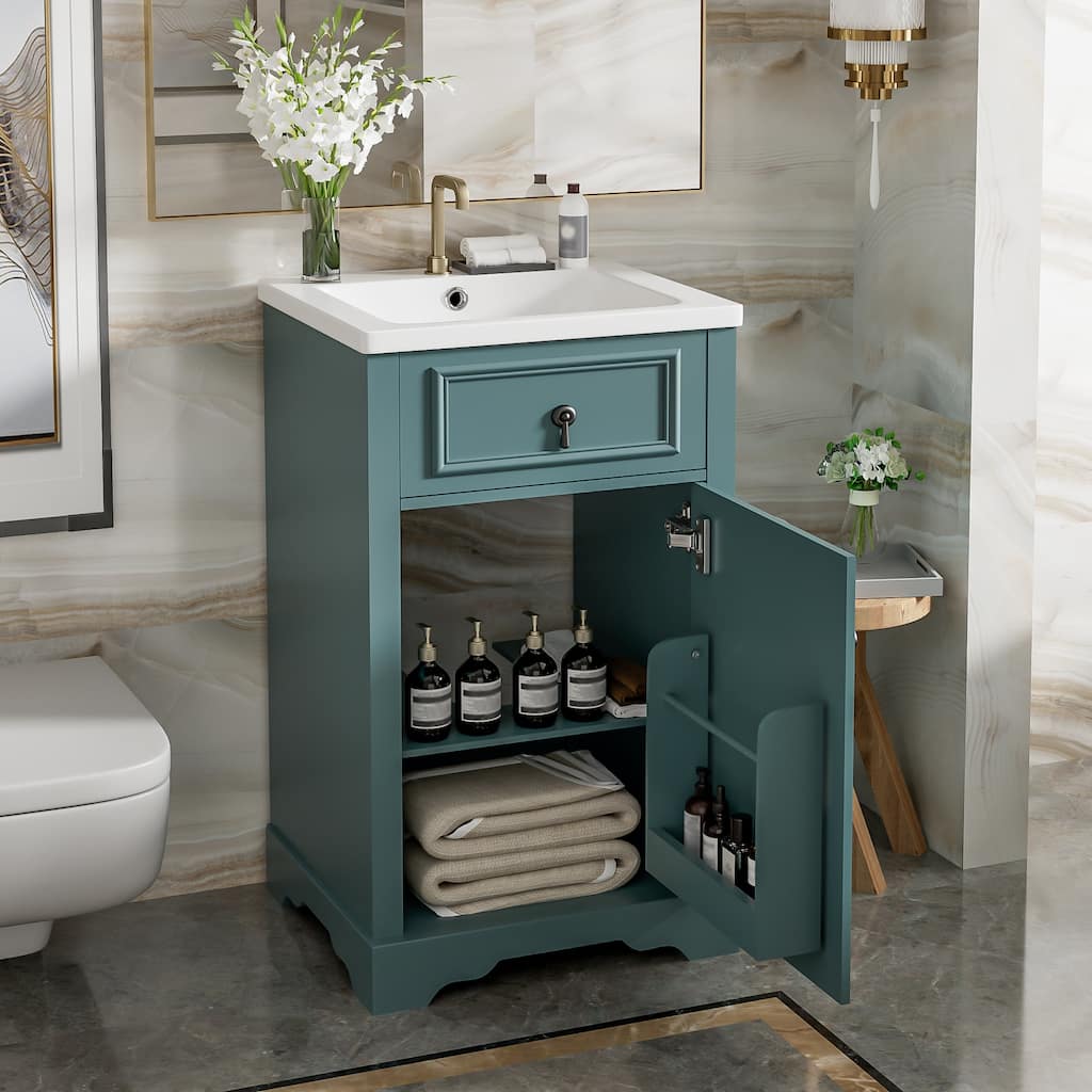 20-Inch Bathroom Vanity with Ceramic Sink