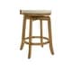preview thumbnail 5 of 16, Elle Modern Swivel Bar Stool, Upholstered Counter Height Chair with Wood Frame