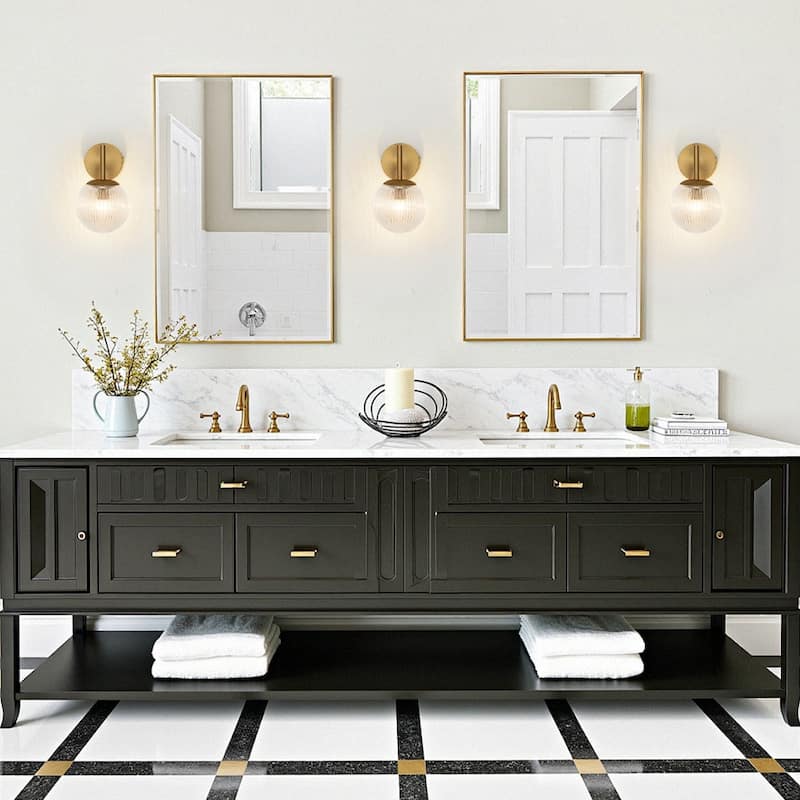 Sleek Modern Dimmable Ribbed Glass Vanity Light