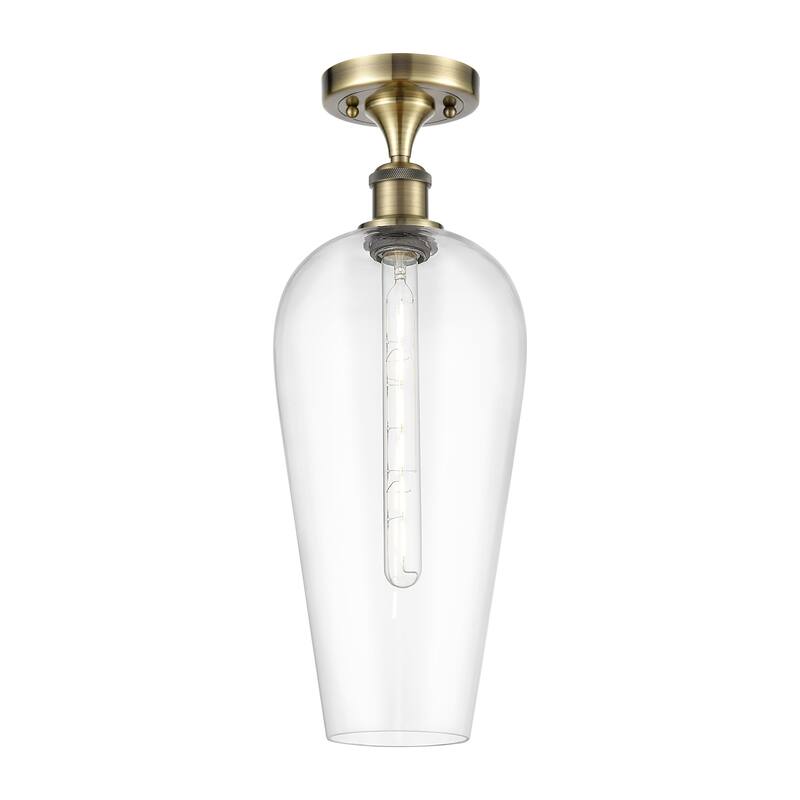 Innovations Lighting 516-1C-20-8 Chelsea Semi-Flush Chelsea 8" Wide - Antique Brass / Clear