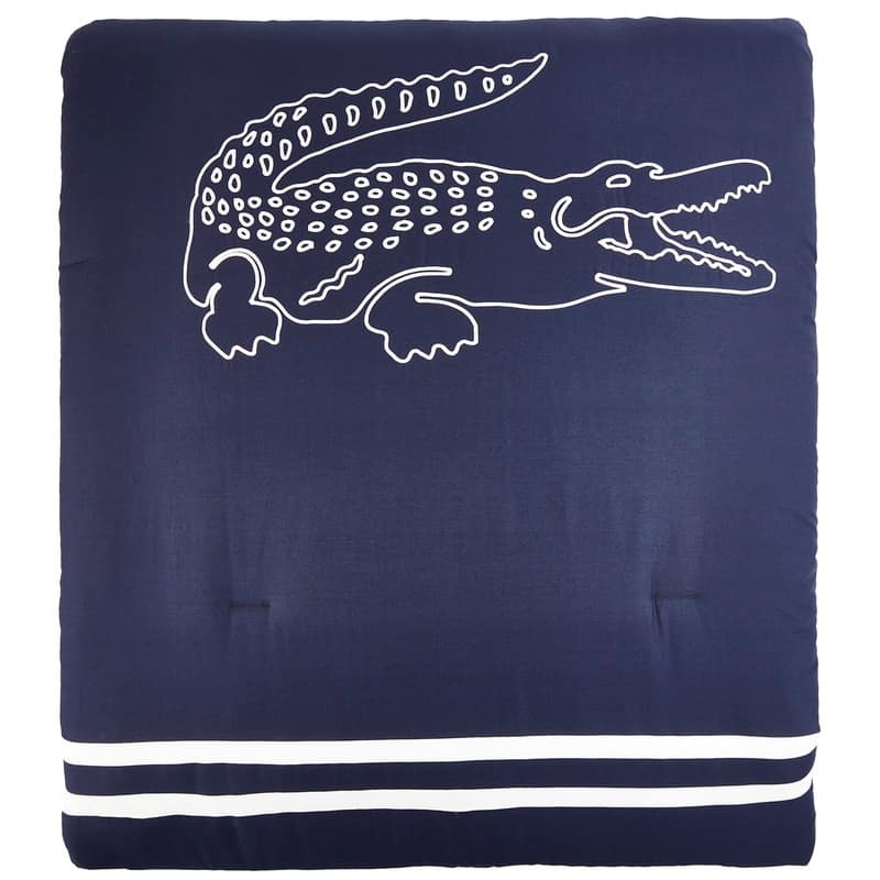 Lacoste Embroidered Big Croc 3-Piece Cotton Comforter Set