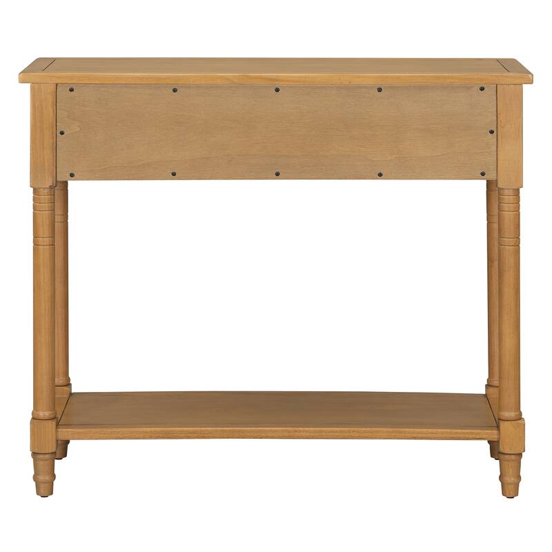 Traditional Design Console Table with Drawers and Shelf