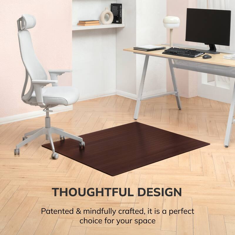 Eco Bamboo Standard Rectangular Cherry Chair Mat (42 x 48)