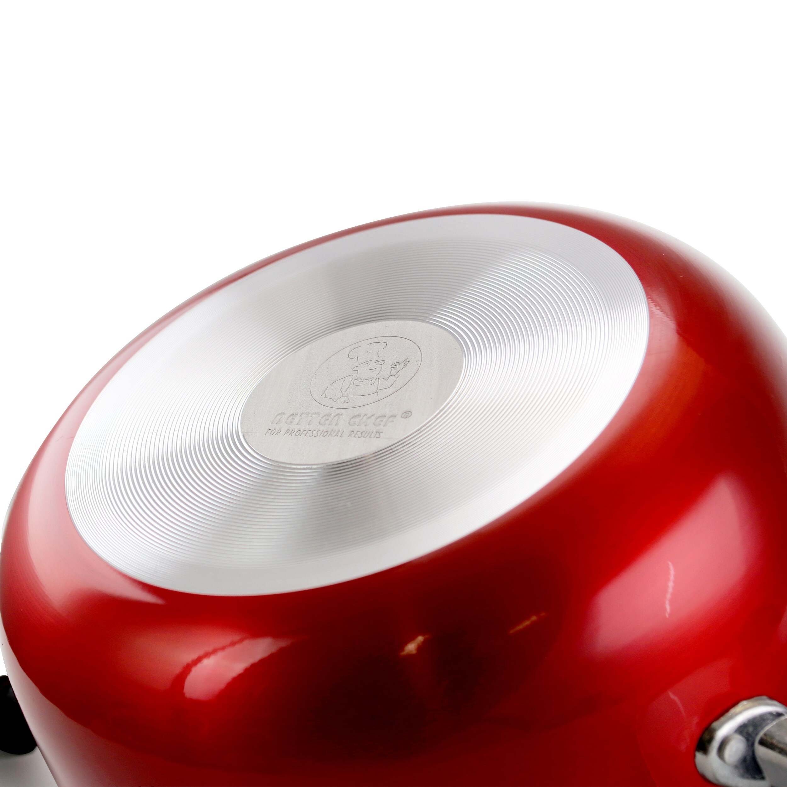 Better Chef 2 qt. Aluminum Ceramic Coated Saucepan in Red with