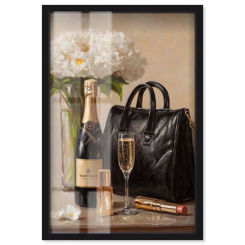 Cheers to Lovely Glam Shadowbox by Art Remedy - Black - 30" x 45"
