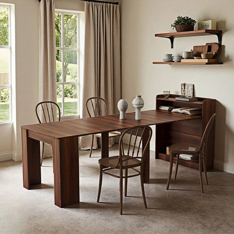 Foldable Dining Table for 6-12 People, Extends to 118 inchConsole Table Space Saving Dinette