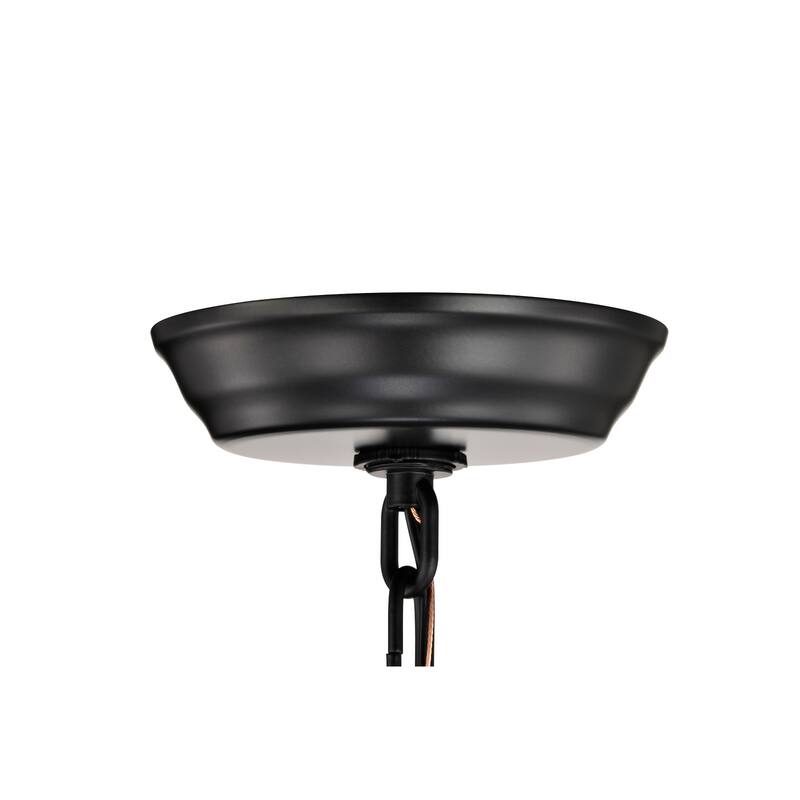 8.5 in. 1-Light Matte Black Farmhouse Mini Pendant Light Fixture