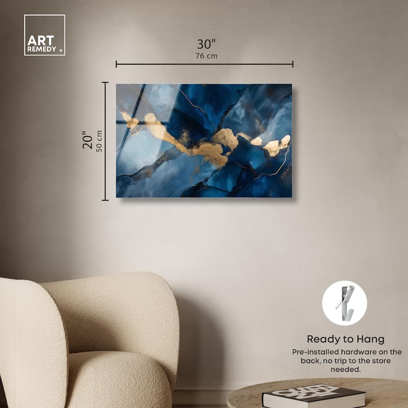 Dark Texture Golden Touch I Acrylic by Art Remedy, Ready to Hang